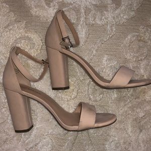 Nude strappy heels